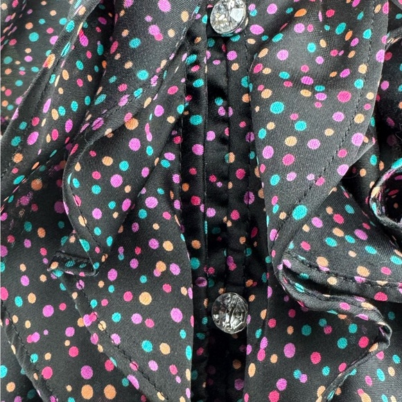 Lane Bryant Black Polka Dot Ruffled Camisole Top - Picture 4 of 5